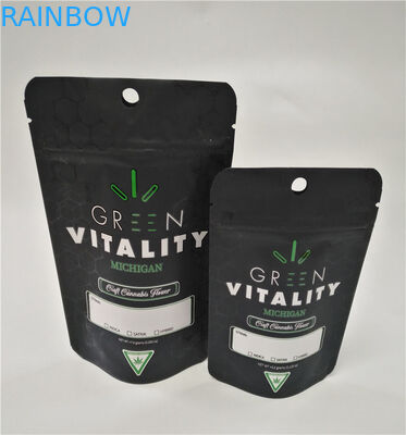 Ο βαθμός τροφίμων προσάρμοσε την τυπωμένη τοποθετημένη σε στρώματα φύλλο αλουμινίου resealable mylar ziplock doypack CBD στάση καραμελών επάνω στην τσάντα