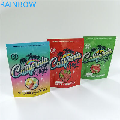 Ziplock τρία χορταριών λουλουδιών CBD δευτερεύουσα σακούλα σφραγίδων που προσαρμόζεται τυπωμένος τοποθετημένος σε στρώματα