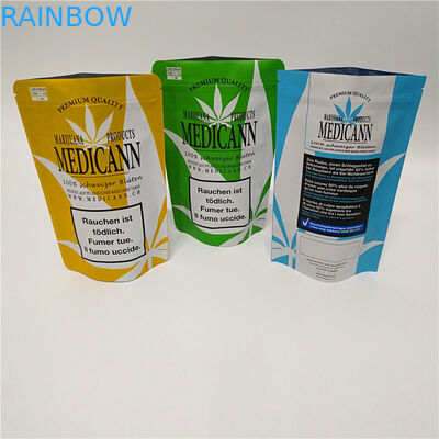 Πλαστική στάση Mylar φύλλων αλουμινίου ζιζανίων CBD επάνω στην αεροστεγή μυρωδιά σακουλών ανθεκτική