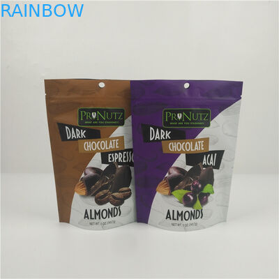 Η πλαστική συνήθεια φερμουάρ βαθμού τροφίμων τύπωσε τις σακούλες στάσεων επάνω για το φραγμό σοκολάτας