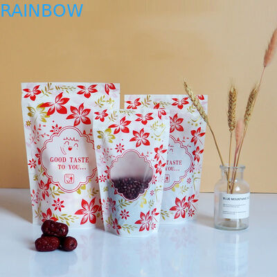 Στιλπνό στάσεων φερμουάρ επάνω λογότυπο συνήθειας πλαστικών σακουλών συσκευάζοντας με το παράθυρο