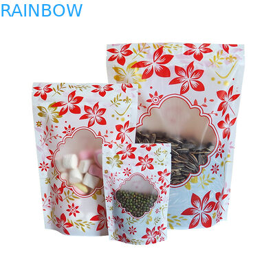 Στιλπνό στάσεων φερμουάρ επάνω λογότυπο συνήθειας πλαστικών σακουλών συσκευάζοντας με το παράθυρο