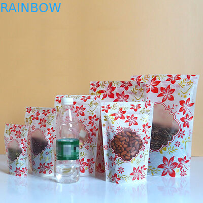 Στιλπνό στάσεων φερμουάρ επάνω λογότυπο συνήθειας πλαστικών σακουλών συσκευάζοντας με το παράθυρο