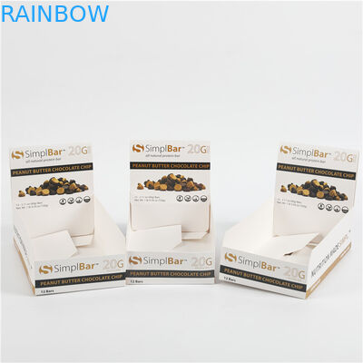 Συνήθεια συσκευασίας κιβωτίων εγγράφου χαρτονιού επίδειξης φραγμών σοκολάτας φρούτων πρόχειρων φαγητών που τυπώνεται