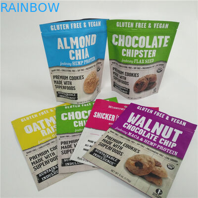 Πλαστική ψηφιακή τυπωμένη στάση συνήθειας γλυκών καραμελών επάνω στις σακούλες με την κορυφή φερμουάρ