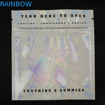 Συνήθειας λογότυπων σχεδίου φερμουάρ κλειδαριών Resealable μυρωδιάς απόδειξης αργιλίου φύλλων αλουμινίου τσάντα ολογραμμάτων Mylar πλαστική τρεις σφραγισμένη πλευρά συσκευάζοντας