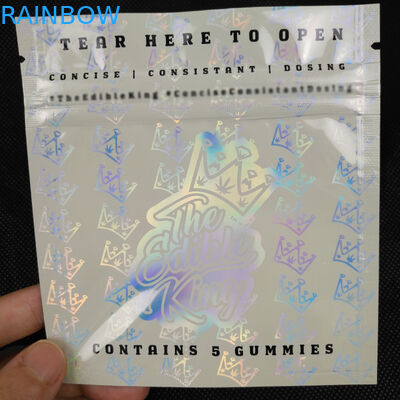 Συνήθειας λογότυπων σχεδίου φερμουάρ κλειδαριών Resealable μυρωδιάς απόδειξης αργιλίου φύλλων αλουμινίου τσάντα ολογραμμάτων Mylar πλαστική τρεις σφραγισμένη πλευρά συσκευάζοντας