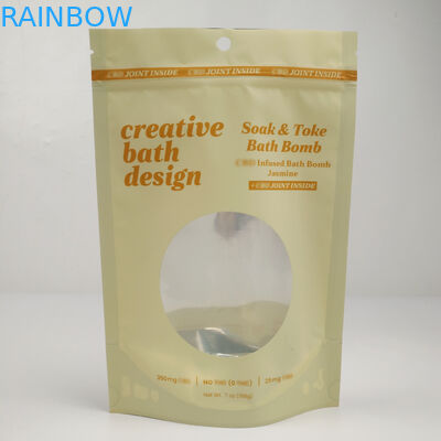 Οι τσάντες με το σαφές χονδρικό μυρωδιάς απόδειξης τροφίμων αποθήκευσης φύλλο αλουμινίου τσαντών Mylar αργιλίου Resealable στέκονται επάνω τη σακούλα με το σαφές παράθυρο