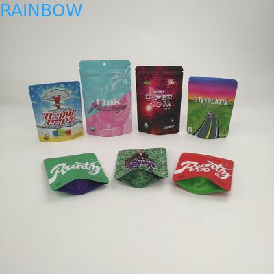 Προσαρμοσμένη στάση μπισκότων λογότυπων 3.5g 7g 14g 28g 1pound επάνω στις τσάντες για τις καννάβεις Runtz χορταριών CBD ελαφριάς ομίχλης Kush