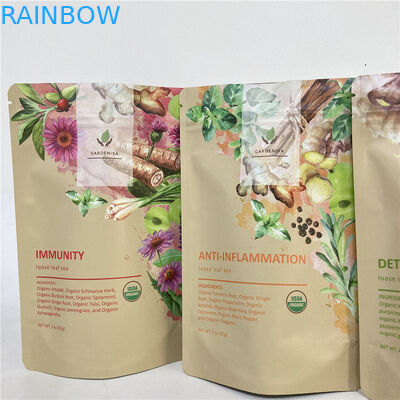 Στάση Cmyk 1.2C MPET επάνω στη σακούλα 1.5C PA φερμουάρ για το τσάι/τον καφέ