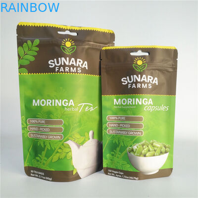 Η τοποθετημένη σε στρώματα SGS ταινιών VMPET Resealable συσκευασία τροφίμων τοποθετεί 110mic για το τσάι/τα καρύδια