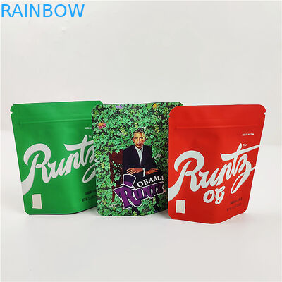 SGS PET τσαντών Mylar μπισκότων Mopp 180mic 3.5g τσάντες φερμουάρ απόδειξης μυρωδιάς