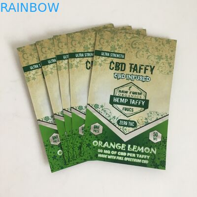 Ziplock τσαντών Mylar απόδειξης μυρωδιάς οι καννάβεις ανθίζουν τις πλαστικές εμποτισμένες CBD συσκευάζοντας τσάντες Gummies Mylar καραμελών 50mg 100mg