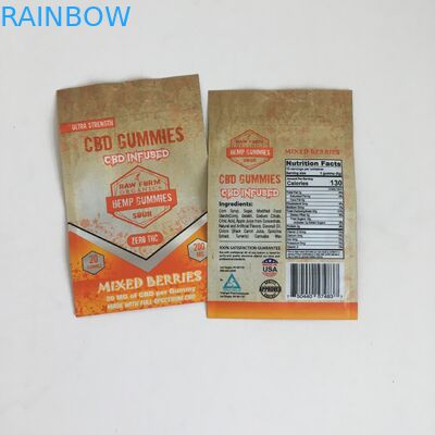 Ziplock εκτύπωσης οι καννάβεις ανθίζουν τις πλαστικές εμποτισμένες CBD Ziplock 50mg 100mg Gummies συσκευάζοντας τσάντες Mylar