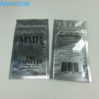 Οι λαμπρές αργιλίου φύλλων αλουμινίου 1g μυρωδιάς απόδειξης καννάβεις ζιζανίων Mylar φερμουάρ εδώδιμες τοποθετούν τις επίπεδες Ziplock σακούλες για τη σκόνη σε σάκκο