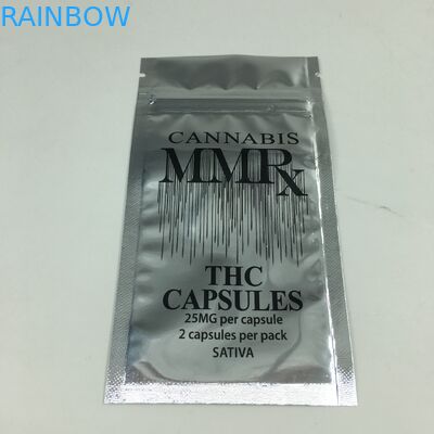 Οι λαμπρές αργιλίου φύλλων αλουμινίου 1g μυρωδιάς απόδειξης καννάβεις ζιζανίων Mylar φερμουάρ εδώδιμες τοποθετούν τις επίπεδες Ziplock σακούλες για τη σκόνη σε σάκκο