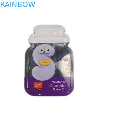 Μορφή 3 συνήθειας Cb δευτερεύον φύλλο αλουμινίου σφραγίδων που συσκευάζει τις Gummy πλαστικές σακούλες συνήθειας τσαντών καραμελών επίπεδες που συσκευάζουν την τσάντα κλειδαριών φερμουάρ