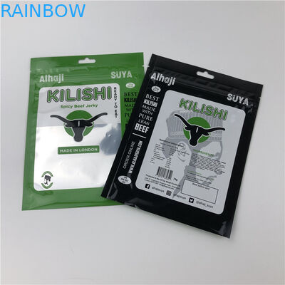 SGS Kraft πλαστικές σακούλες που συσκευάζουν τη Νέα Υόρκη CPP CMYK VMPET για το βόειο κρέας Jerky