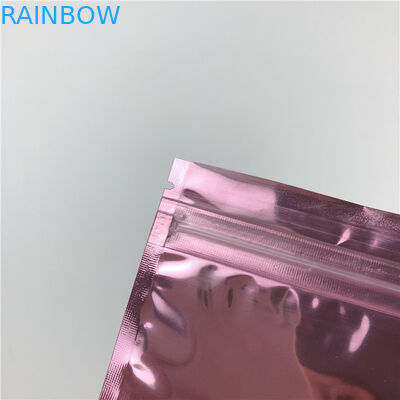 Το μικρό μέγεθος πλαστικό αυξήθηκε χρυσό Ziplock λογότυπο σακουλών που τυπώνει τη δευτερεύουσα τσάντα φερμουάρ σφραγίδων τρία για τα κοσμήματα με το παράθυρο