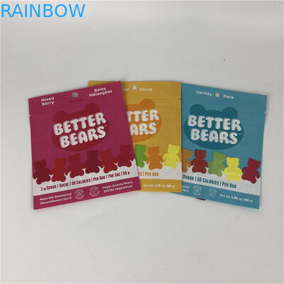 Τρεις δευτερεύουσες εδώδιμες CBD THC Gummies πρόχειρων φαγητών σφραγίδων επίπεδες συγκολλώντας με θερμότητα βιοδιασπάσιμες συσκευάζοντας τσάντες μπισκότων