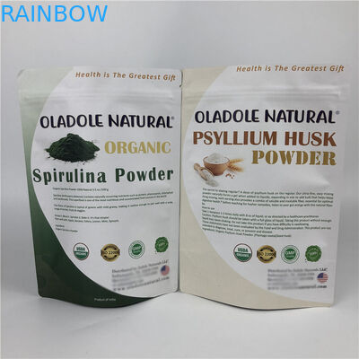 Στάση κλειδαριών φερμουάρ τσιπ εκτύπωσης συνήθειας επάνω στις άσπρες τσάντες εγγράφου της Kraft σακουλών