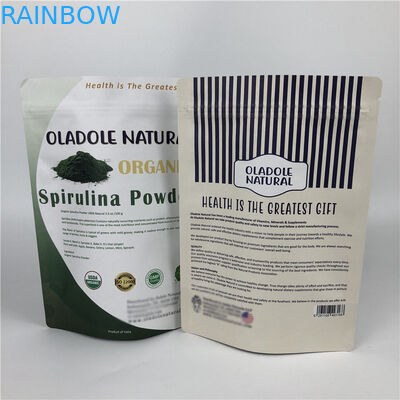 Στάση κλειδαριών φερμουάρ τσιπ εκτύπωσης συνήθειας επάνω στις άσπρες τσάντες εγγράφου της Kraft σακουλών