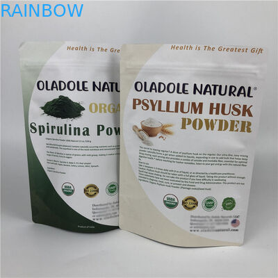 Στάση κλειδαριών φερμουάρ τσιπ εκτύπωσης συνήθειας επάνω στις άσπρες τσάντες εγγράφου της Kraft σακουλών