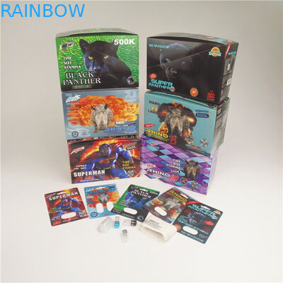 90mic τρισδιάστατος ρινόκερος 7 καρτών καρτών εγγράφου χαπιών πλαστική φουσκάλα καψών ολογραφική