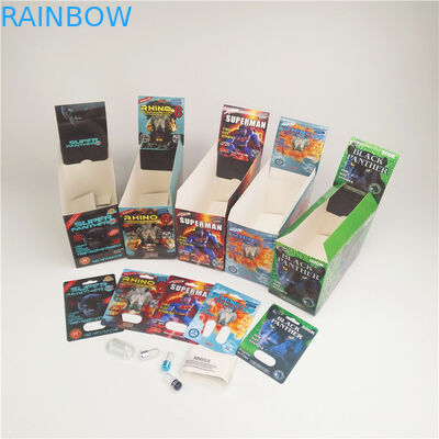 Ρινόκερος 7 λευκόχρυσου τρισδιάστατη φουσκάλα Mamba Pather κιβωτίων καρτών χαπιών συσκευάζοντας