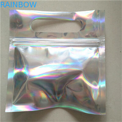 Gummy ολογραφική στάση βαθμού τροφίμων καραμελών επάνω στην ψηφιακή εκτύπωση σακουλών CYMK με την τρύπα