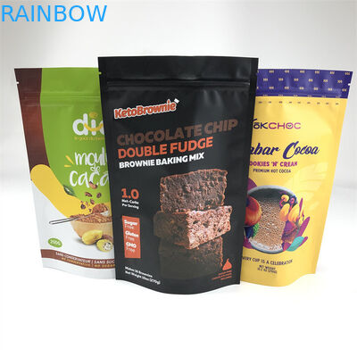 Στάση φύλλων αλουμινίου αργιλίου πλαστικών τσαντών κλειδαριών φερμουάρ βαθμού τροφίμων επάνω στην τσάντα με το φερμουάρ