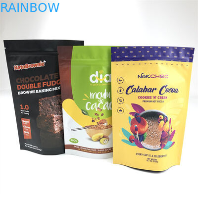 Στάση φύλλων αλουμινίου αργιλίου πλαστικών τσαντών κλειδαριών φερμουάρ βαθμού τροφίμων επάνω στην τσάντα με το φερμουάρ