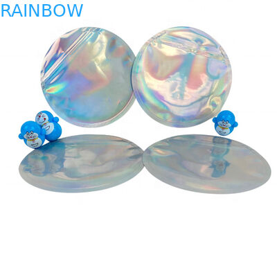 Σακούλα φύλλων αλουμινίου φερμουάρ Mylar ολογραμμάτων κύκλων που συσκευάζει 3.5g 4 ίντσα διάμετρος 5 ίντσας