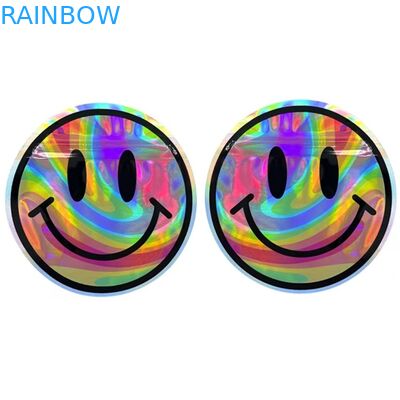 Οι πλαστικές τσάντες Mylar Edibles απόδειξης μυρωδιάς ανθίζουν τις ολογραφικές στρογγυλές τσάντες 3.5G μορφής σπόρων