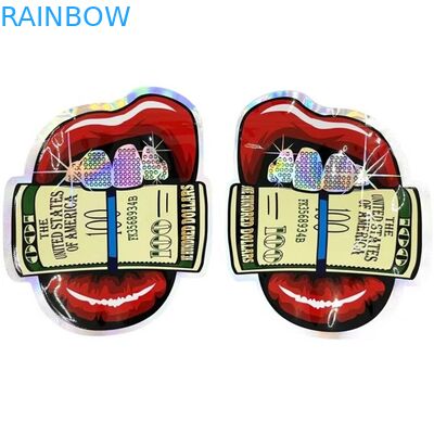 Οι πλαστικές τσάντες Mylar Edibles απόδειξης μυρωδιάς ανθίζουν τις ολογραφικές στρογγυλές τσάντες 3.5G μορφής σπόρων