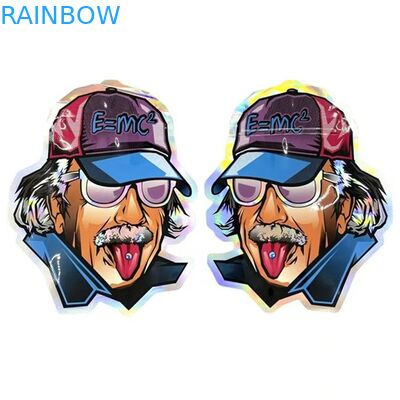 Οι πλαστικές τσάντες Mylar Edibles απόδειξης μυρωδιάς ανθίζουν τις ολογραφικές στρογγυλές τσάντες 3.5G μορφής σπόρων