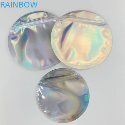 Ολογραφικές τυπωμένες Mylar συσκευάζοντας τσάντες διαμορφωμένο κύκλος 3.5g φερμουάρ νομισμάτων