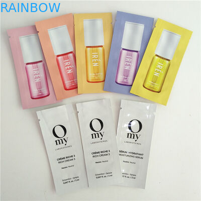 Συγκολλημένο με θερμότητα καλλυντικών δειγμάτων συσκευάζοντας φύλλο αλουμινίου 3 Mylar σακουλών σακουλιών επίπεδο τσάντες σφραγίδων πλευρών