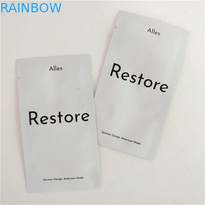 Συγκολλημένο με θερμότητα καλλυντικών δειγμάτων συσκευάζοντας φύλλο αλουμινίου 3 Mylar σακουλών σακουλιών επίπεδο τσάντες σφραγίδων πλευρών