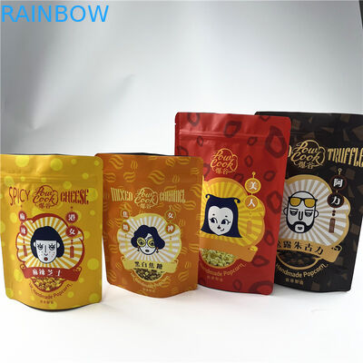 Τυπωμένη Popcorn φραγμών πρόχειρων φαγητών πρωτεϊνική Ziplock Mylar συσκευασία 250g τροφίμων τσαντών πλαστική