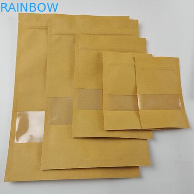 Οι τσάντες τσαγιού βαθμού τροφίμων τυπωμένων υλών συνήθειας που συσκευάζουν το φερμουάρ Doypack βλέπουν μέσω των τσαντών εγγράφου με το λογότυπο