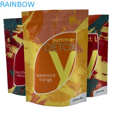 Υγρασία - στάση φερμουάρ απόδειξης επάνω στη σακούλα για τη συσκευασία καφέ τσαγιού τροφίμων