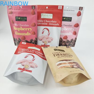 Συσκευάζοντας στάση καραμελών THC μπισκότων επάνω τυπωμένη πλαστική τσάντα τροφίμων συνήθειας Doypack στη λογότυπο