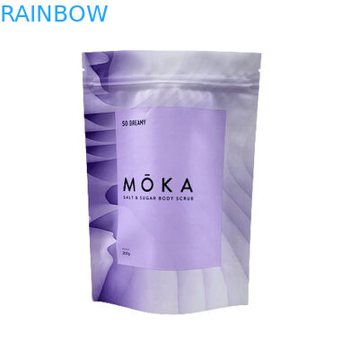 Προσαρμοσμένο λογότυπο τυπωμένο Stand Up Θήκη με φερμουάρ Θαλασσινό αλάτι / Υγρό σαπούνι / Συσκευασία απολέπισης σώματος