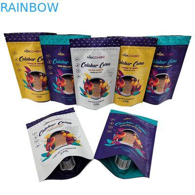 Η στάση τσιμπά επάνω το συσκευάζοντας μπισκότο καραμελών σακουλών Mylar φερμουάρ πλαστικών τσαντών τροφίμων