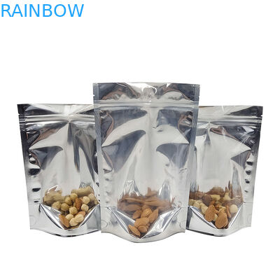 Φύλλο αλουμινίου αργιλίου CMYK που συσκευάζει μπροστινή ασημένια πίσω στάση παραθύρων Mylar Doypac τη σαφή επάνω Resealable