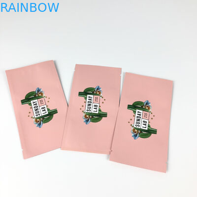 Ξηρό λουλούδι που συσκευάζει τη ρόδινη σφραγισμένη κέντρο σακούλα τρία εκτύπωσης τσαντών Mylar θερμότητας πλευρά