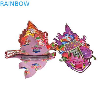 3,5 γραμμάρια 7 γραμμάρια μπισκότα καραμελών ακανόνιστου προσαρμοσμένου σχήματος Συσκευασία Αδιάβροχη Σακούλες Mylar Die Cut