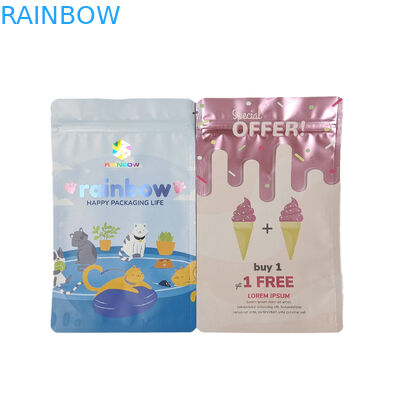 Συσκευασία κατηγορίας τροφίμων Προσαρμοσμένο ματ φύλλο αλουμινίου βρώσιμες σνακ Mylar με φερμουάρ