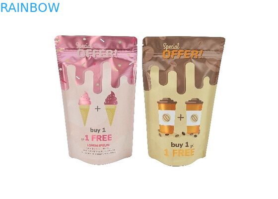 Στάση συνήθειας επάνω Ziplock φύλλων αλουμινίου αργιλίου απόδειξης μυρωδιάς τσαντών καφέ στην τσάντα